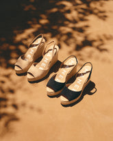 Suede Slingback Wedge Espadrilles |