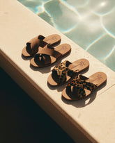 Eva And Calf Hair Crossed Bands Sandals |