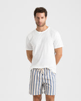 Printed Macro Stripes Swim Shorts |