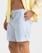 Recycled Polyester And Linen Blend Swim Shorts |