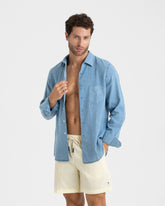 Recycled Polyester And Linen Blend Swim Shorts |