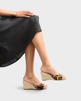 Calf Hair Mule Wedge Espadrilles |
