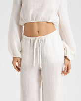 Pantaloni Marbella in Lino e Nylon |