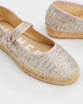 Ballerina Flat con Cinturino in Cotone Lurex |