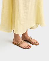 Sandali Toe Ring in Pelle e Perline |