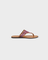Sandali Infradito in Pelle e Cotone Bandana |