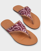 Sandali Infradito in Pelle e Cotone Bandana |