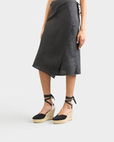 Espadrillas con Zeppa e Scollo a Cuore in Pelle Scamosciata |