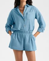 Linen Blend Chambray Bahia Shorts |