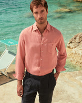 Camicia Panama In Lino Tinto Capo |