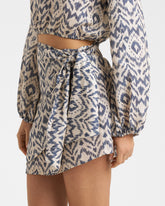 Printed Linen Azul Skirt |
