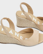 Espadrillas con Zeppa Bassa in Suede Morbido con Slingback |
