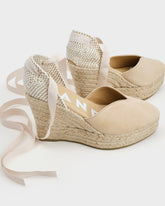 Suede Heart-Shaped Wedge Espadrilles |