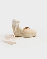 Suede Heart-Shaped Wedge Espadrilles |