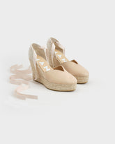 Suede Heart-Shaped Wedge Espadrilles |