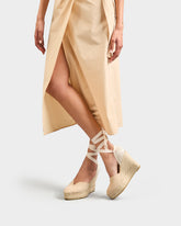 Suede Heart-Shaped Wedge Espadrilles |