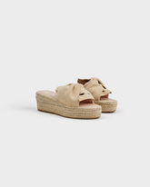 Espadrillas con Zeppa in Camoscio con Dettaglio Nodo |