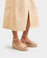 Espadrillas con Zeppa a Tre Fasce in Pelle Scamosciata |