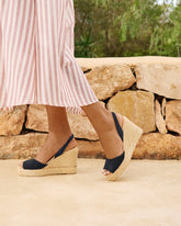 Suede Slingback Wedge Espadrilles |