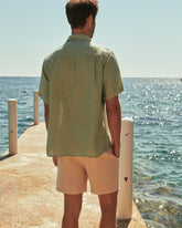 Washed Linen Havana Camp-Collar Shirt |