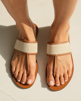 Be Canvas & Leather Thong Sandals |