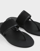Be Canvas & Leather Thong Sandals |
