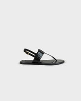 Anne Croco Embossed Leather Thong Leather Sandals |