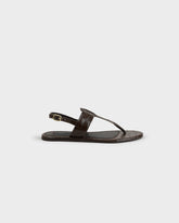 Anne Croco Embossed Leather Thong Sandals |