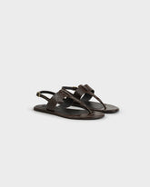 Anne Croco Embossed Leather Thong Sandals |