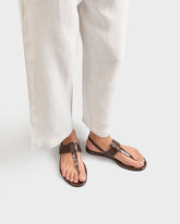 Anne Croco Embossed Leather Thong Sandals |