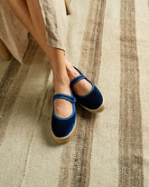 Ballerine in Velluto con Cinturino |