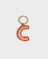 Portachiavi Lettera C in Raffia Naturale |