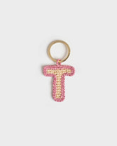 Portachiavi Lettera T in Raffia Naturale |
