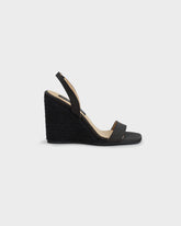Diana Silk Satin Slingback Open-Toe Wedge Espadrilles |