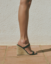 Lou Leather Wedge Mule Espadrilles |