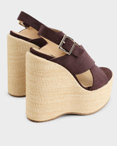 Cleo Suede Chunky Crossover Wedge |