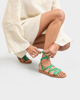Sandali Eva in Cotone con Laccetti Bandana |
