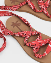 Eva And Cotton Bandana Tie-Up Sandals |