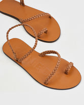Leather Braid Toe Ring Sandals |