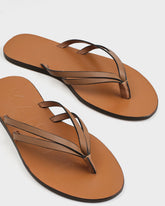 Leather Double Band Flip Flop Sandals |