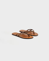 Leather Double Band Flip Flop Sandals |