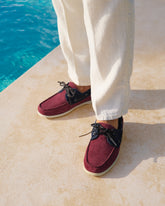 Scarpe da Barca Swan in Pelle Scamosciata e Denim |
