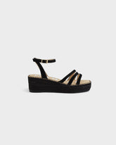 Soft Suede Three Bands Platform Espadrilles |