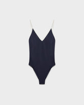 Costume Intero con Profilo a Contrasto |