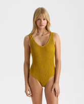 Seersucker V-Neck One Piece |