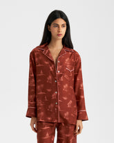 Camicia Natal in Seta Stampata con Bordi |