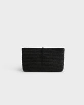 Pochette Kaia in Raffia Naturale e Pelle Nera |