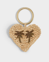 Portachiavi Heart in Raffia Naturale |