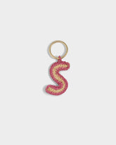 Natural Raffia Letter S Charm Keyring |