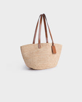 Rust Raffia & Leather Basket Bag |